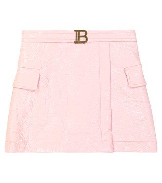 Jupe en coton mélangé enduit | Balmain Kids