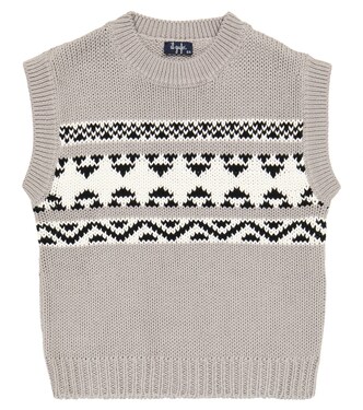 Pull sans manches en jacquard de coton | Il Gufo