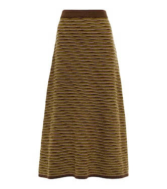 Falda midi de cachemir a rayas | CO