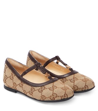 Ballerinas Double G aus Canvas mit Leder | Gucci Kids