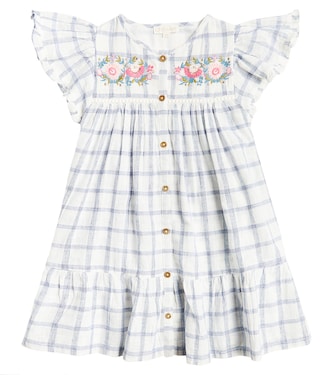Carlina checked cotton and linen dress | Louise Misha