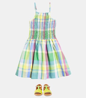 Malibu checked cotton and linen dress in multicoloured - The New Society |  Mytheresa