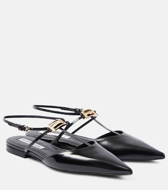Slingback-Ballerinas B Buckle aus Leder | Victoria Beckham