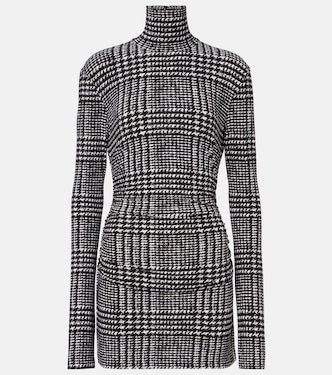 Turtleneck plaid minidress | Norma Kamali