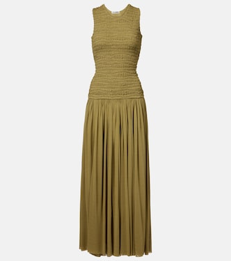 Shirred plissé maxi dress | Jil Sander