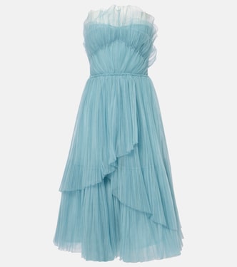 Dorea plissé tulle cocktail dress | Costarellos