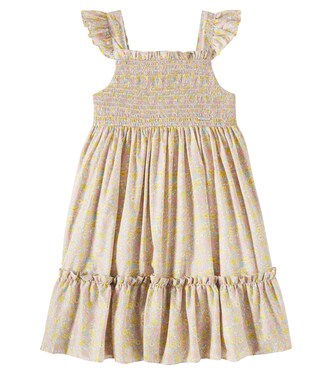 Ruffled shirred floral cotton dress | Patachou