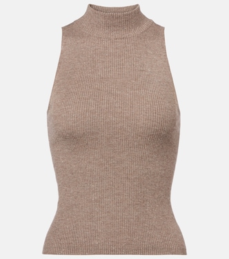 Ribbed-knit turtleneck top | Brunello Cucinelli