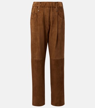 Suede straight pants | Brunello Cucinelli