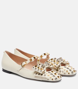 Bowow studded leather Mary Jane flats | Valentino Garavani