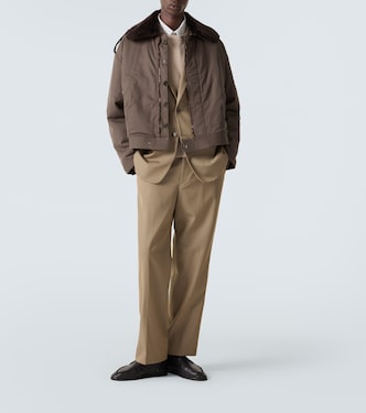 Cotton gabardine blouson jacket in brown - Auralee | Mytheresa
