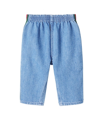 Bebé - pantalones de denim con Web | Gucci Kids