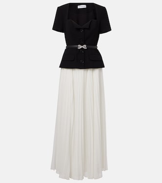 Verziertes Maxikleid mit Chiffon  | Self-Portrait