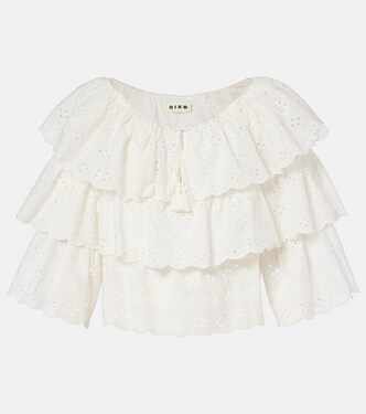 Broderie anglaise tiered cotton top | Rixo