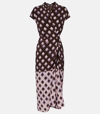 Gathered printed midi dress | Dries Van Noten