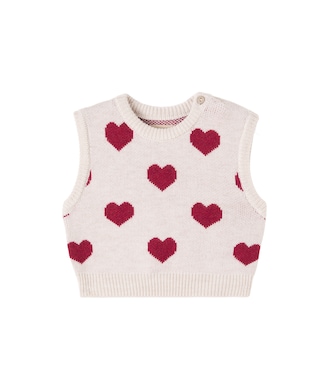 Baby - Gilet Gaby in jacquard di lana | Wheat