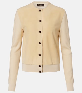 Acacia suede-trimmed cashmere and silk cardigan | Loro Piana