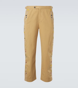 Feather Runner cotton straight pants | Bode