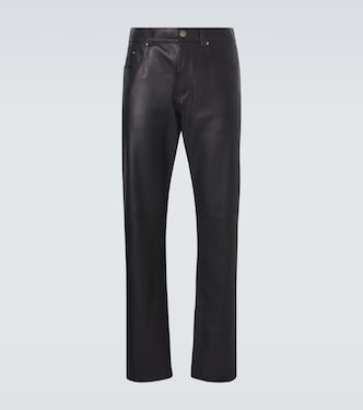 Leather straight pants | Versace