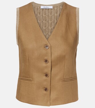 Calibri cable-knit linen vest | Max Mara