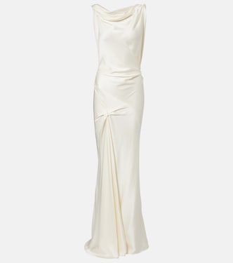 Posy draped crêpe satin gown | Victoria Beckham