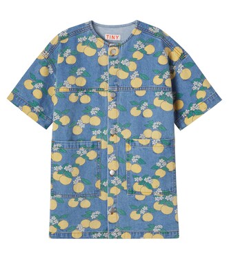 Oranges denim shirt dress | Tinycottons