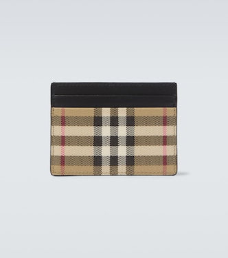 Kartenetui Burberry Check mit Leder | Burberry