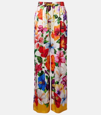 Floral silk-blend satin palazzo pants | Dolce&Gabbana