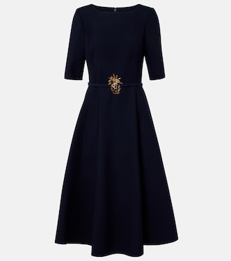 Belted wool-blend midi dress | Oscar de la Renta