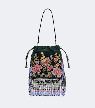 Kalispera Small beaded suede shoulder bag | Etro