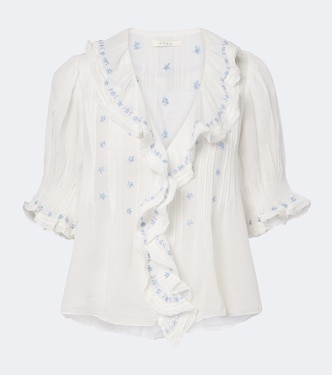 Hettie floral ruffled cotton top | Dôen