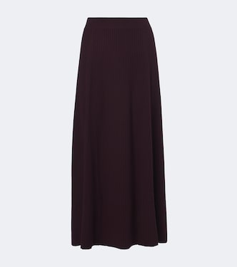 Hallie ribbed-knit wool-blend midi skirt | Joseph