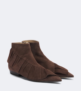 Ruffled suede ankle boots | JW Anderson