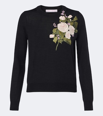 Pullover in lana con ricamo | Carolina Herrera