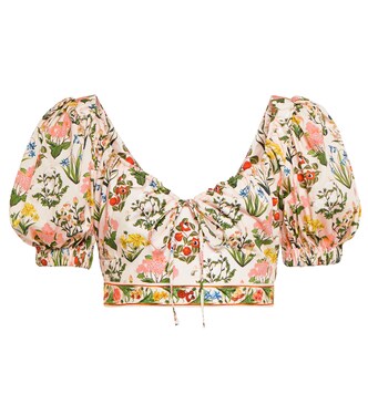 توب كروب بطبعات الورود Palmarosa | Agua by Agua Bendita