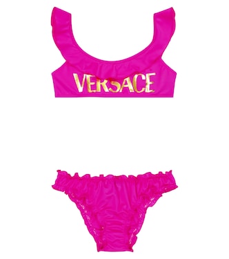 Logo ruffle-trimmed bikini | Versace Kids