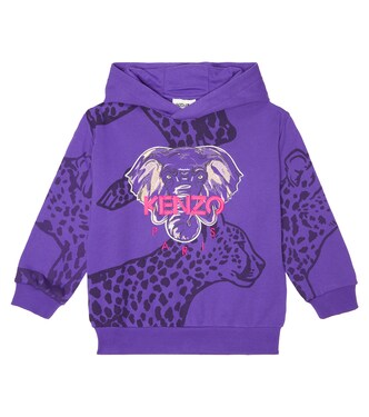 Sweat-shirt à capuche brodé en coton | Kenzo Kids
