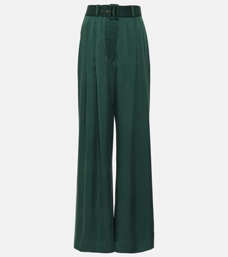 Pantalon ample Tuck en satin de soie | Zimmermann
