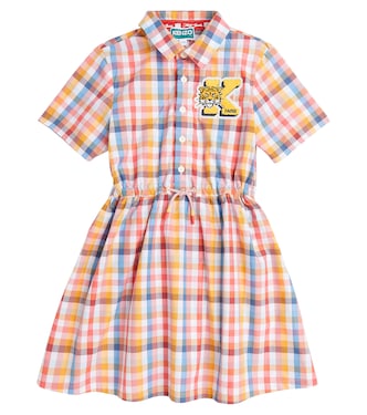 Campus checked cotton dress | Kenzo Kids