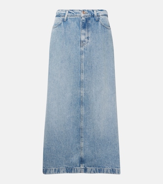 High-rise denim midi skirt | 7 For All Mankind
