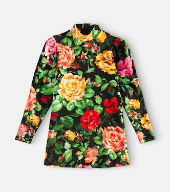 Floral cotton-blend dress | Dolce&Gabbana Kids