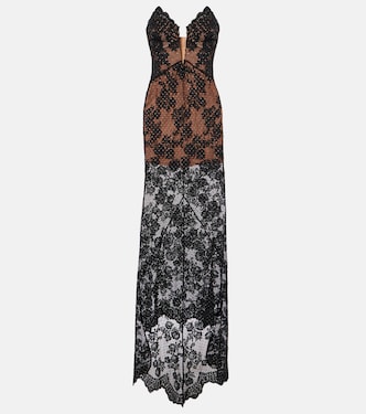 Embellished sheer lace gown | Self-Portrait