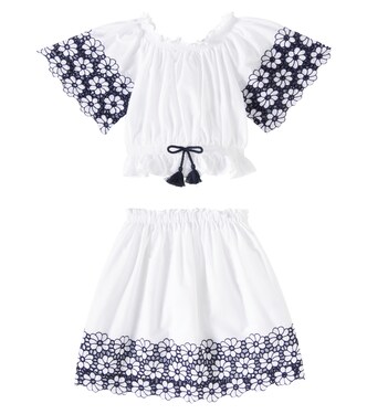 Floral cotton top and skirt set | Patachou