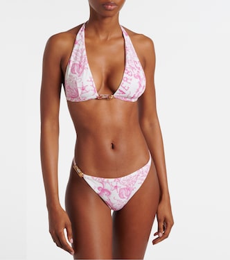 Underwater Barocco bikini top in pink - Versace | Mytheresa