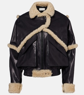 Bomberjacke aus Leder mit Shearling  | Magda Butrym