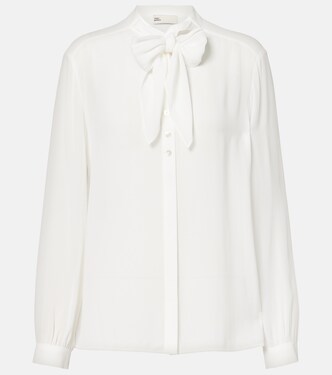Tie-neck georgette blouse | Tory Burch