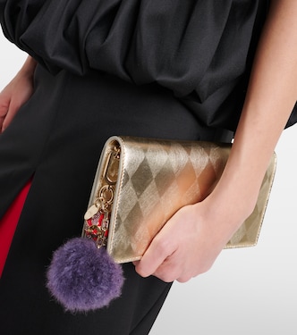 Leather-trimmed bag charm in purple - Christian Louboutin | Mytheresa