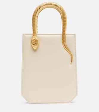 Serpentine Small embellished  leather tote bag | Bvlgari