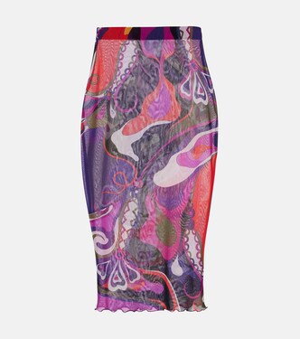 Orchidee mesh pencil skirt | Pucci