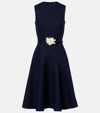 Belted wool-blend midi dress | Oscar de la Renta